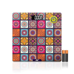 ANT Flora Mandala Digital Personal Weighing Scale for Body Weight | 180kg Capacity | 50g Accuracy | High Precision Strain Sensor | 4mm Tempered Glass | LCD Display | Auto On/Off | 40 Months Warranty