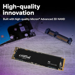 Crucial P3 4TB PCIe 3.0 3D NAND NVMe M.2 SSD, up to 3500MB/s - CT4000P3SSD8