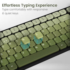 Portronics Key11 Combo Rechargeable Wireless Keyboard and Mouse Set, Bluetooth 5.3&2.4GHz Wireless,Type-C Fast Charging,Gradient Keys, Noiseless Typing, High Precision Mouse, for PC&Laptop(Grey)