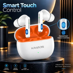 Kratos TW02 Ear Buds Wireless with 60H Playtime, Noise Isolation & Clear Calls, Bluetooth Earbuds with Voice Assistant, Ear Buds with Bluetooth V 5.3 & with Type C Fast Charging, IPX5 TWS Earphones