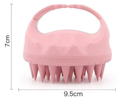 MOMISY Scalp Massager Shampoo Brush, Eco-Friendly Wheat Straw Body With Soft Silicon Bristles, Hair Scalp Scrubber, Scalp Exfoliator | Dandruff Removal (Pink)