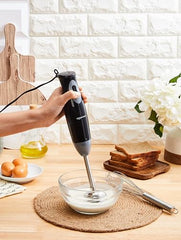 amazon basics Hand Blender,Chopper And Whisker,Super-Silent Dc Motor,100% Copper Motor,Ergonomic,Multi-Function,Stainless-Steel Blade,Detachable Stem,Click-Fit Locking(Stainless Steel,300 Watts)
