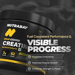 Nutrabay Pure Series Micronised Creatine Powder Monohydrate, Pre/Post Workout Bodybuilding, Crossfit Supplement, 250 g (Unflavoured)