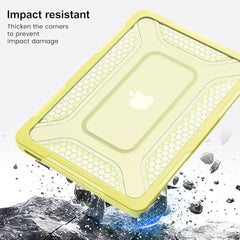 ProElite Transparent Case for MacBook Neo 13 inch 2026 Model Touch ID, Heavy Duty Honeycomb Hard Shell with Slim TPU Bumper and Fold Kickstand, Dark Blue