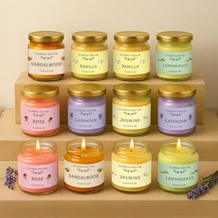 Floryn Decor Jar Scented Candles Gift Set | Scented Candle Set | Highly Fragranced Candles Pack of 6 Mini Jars