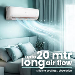 Haier 1.5 Ton 4 Star AI Climate Control Smart Split AC (5250 Watts, Copper, Wi-Fi, 4-Way Swing, Triple Inverter, 7 in 1, Frost Self Clean, HD Filter, Cools at 60Â°C - HSU18K-PYAIR4BN-INV, White)