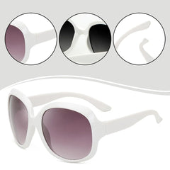 SYGA Style Large Frame Sunglasses Women's Sunglasses Fashion Sunglasses Toad Glasses (White)