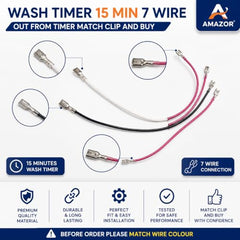 Sanavya® wash Timer Compatible for Whirlpool semi Automatic Washing Machine 15 Minute 7 Wire.