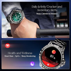 boAt Enigma Radiant Luxury Watch for Man w/1.43"(3.63 cm) AMOLED Display, AOD, Premium Metal Build, Round Dial, 200+Watch Faces, Upto 7 Days Battery Life, Fitness smartwatch for Men (Metal Black)