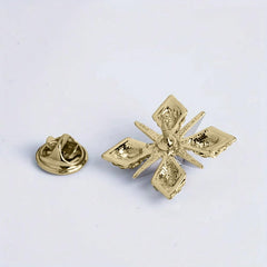 SYGA Men's Collar Pin, Cross Design, Gold Tone with Crystals, Gold