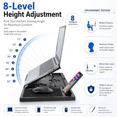 CALINA LUXE Laptop Stand with Detachable Mouse Pad for Table, Black Color