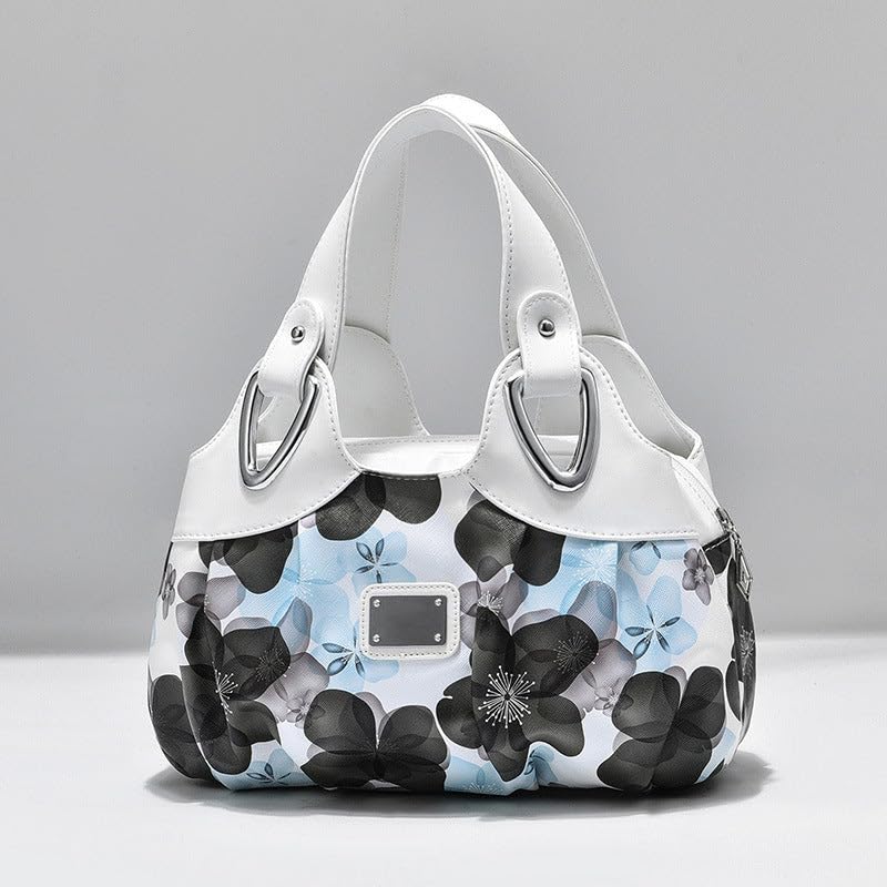 SYGA Women's Printed PU Leather Hobo Bag, Multiple Colors and Patterns, Crossbody Shoulder(WHITE FANTASY BLUE FLOWER)