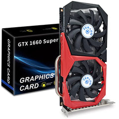 ZER-LON Gaming GeForce GTX 1660 Super Graphics Card, 6GB GDRR6 192Bit PCIE 3.0X16 and 1530 Mhz Gpu Clock, Dual Freeze Fans Video Card with HDMI/DP/DVI Ports Support 4K and 8K HD for Computer PC Gaming