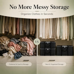 DALUCI Underbed Storage Bags for Clothes Pack of 4 Large Moisture Proof Organizer with Zipper Non Woven Foldable Storage Bag for Blanket Saree Wardrobe 54 x 46 x 26 cm (Black & Red - Large, 4 Pack)