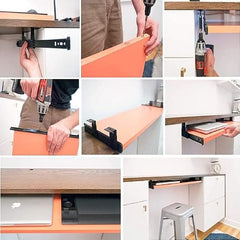 UniArt Wooden Adjustable Under Desk Keyboard Tray (Beige, 11 x 24 Inch)