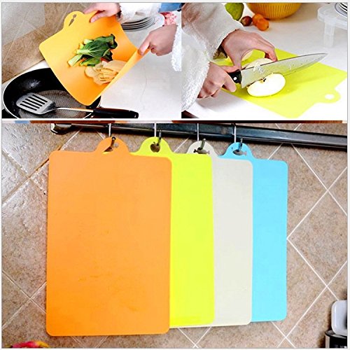 SYGA Set of 4 Kitchen Cutting Mat, Rectangle Flexible Chopping Board