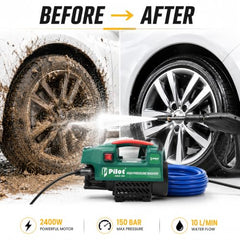 Pilot High Pressure Car Washer Machine 2400W | 150 Bar Power Washer Machine | 11L/min Water Flow | Portable Pressure Washer for Car, Bike, Home Cleaning, Patio & Garden Use