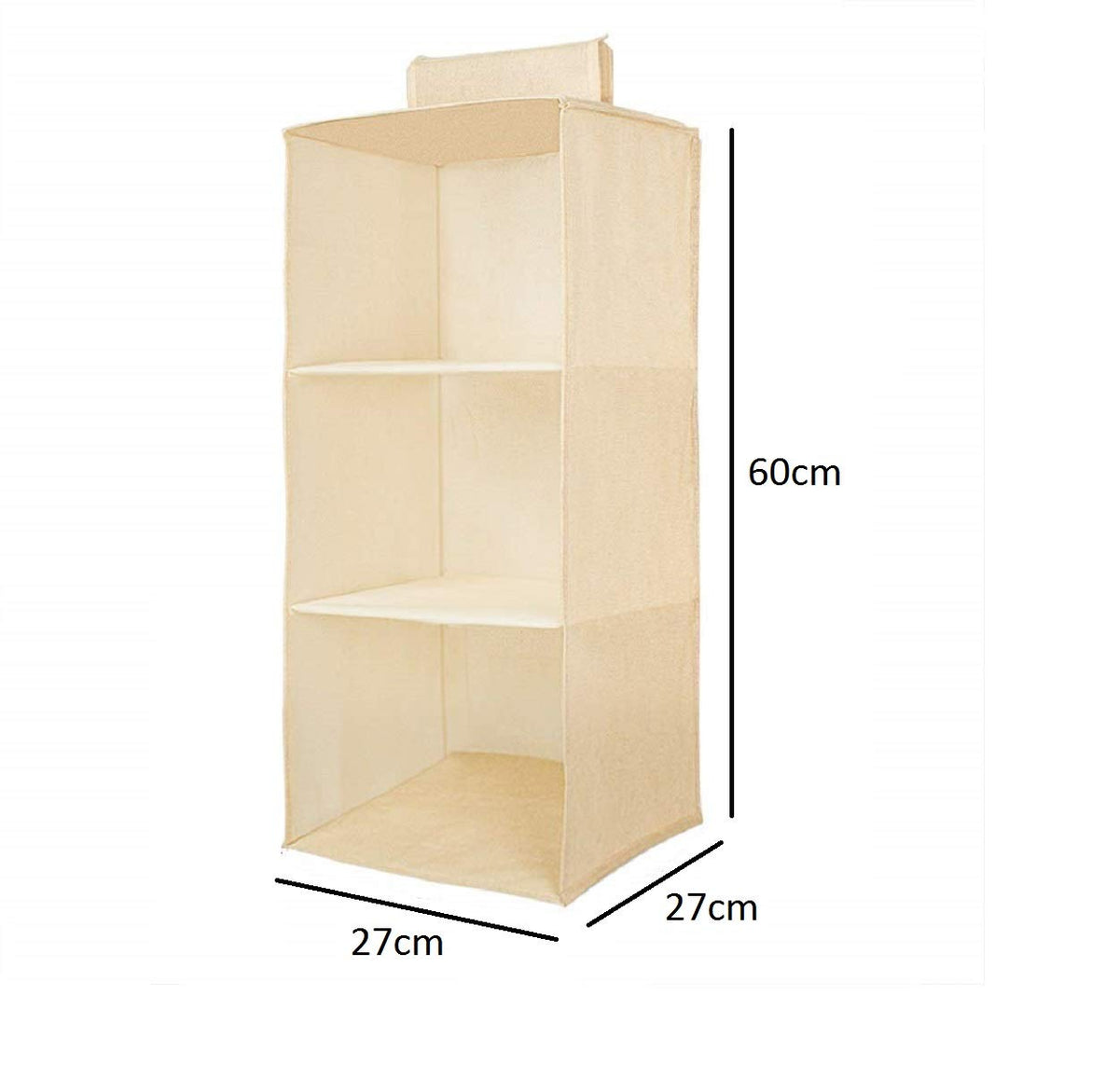 SYGA 3 Layer Hanging Storage Box Wardrobe Room Storage Clothing Sweaters Shoes Accessories Storage(Cream)