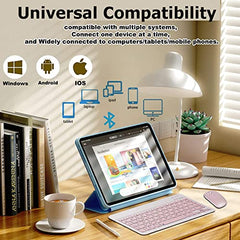 SHARE SUNSHINE Bluetooth Wireless Keyboard and Mouse Combo, Pink Ultra-Slim, Ergonomic, Rechargeable, Compatible with Apple iPad iPhone Samsung Tablet Android PC Mac