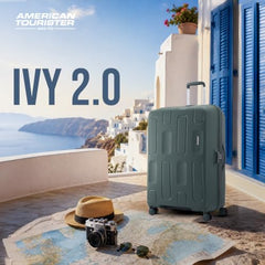 American Tourister 3PC PP Ivy 2.0-8 Wheel, Set (Small + Medium + Large) Hard Suitcase for Travel/Trolley Bag with Combination Lock & Smooth Sliding Double Wheel - Forest Green, 55 Cm, 68 Cm, 79 Cm