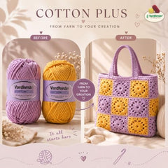 Vardhman Cotton Plus Cotton Acrylic Super Bulky Yarn 16 Ply | Pack-1