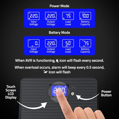 Artis Powersafe 2000VA LCD Line Interactive UPS for Personal/Gaming Computers, Desktop PCs, Laptops, Routers, Networking Devices and Gaming Consoles