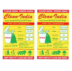 Clean India - Plastic Garbage Bags|6 Packs Of 30 Pcs | 19X21 Medium Disposable Garbage Trash Waste Dustbin Bags Of 54Cm X 48Cm (Ci19210008) - 180 Count