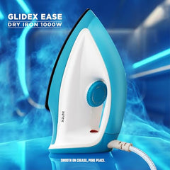Intex Glidex Ease Dry Iron 1000W | Non-Stick Soleplate | Adjustable Temperature Control | Shock Proof Lightweight Dry Iron | Thermal Protection | Fast & Smooth Ironing for Home Use | 2 Year Warranty