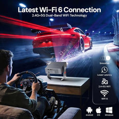 E Gate Duster 6X Fully Automatic Native 1080p Projector 4k Ultra HD, for Home use | 100% Dust Proof | 1200 ANSI Lumen | Android, Netflix, Prime, Live TV, 600 ISO | HDR+HLG | HDMI-ARC-WiFi6, BT, EGATE