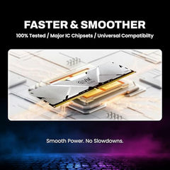 EVM Elite 32GB DDR5 5600MHz | Gaming Desktop RAM – Intel XMP & AMD EXPO | Aluminum Heat Sink | CL18 1.35V Low Voltage, 288-Pin Long-DIMM, 10-Year Warranty (EE32G56DT)