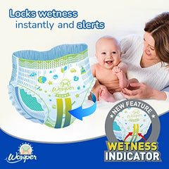 Wowper Easy Pants Baby Diaper | Medium Size Diapers | Diapers with Wetness Indicator | Upto 12 Hrs Absorption | 7-12 Kg | 34 Counts
