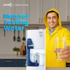 Pureit Classic 23 L Gravity Based Water Purifier | Activated Carbon Filtration | No Electricity Required | Multi-Stage Purification: Uses programmed Germ Kill technology (White)