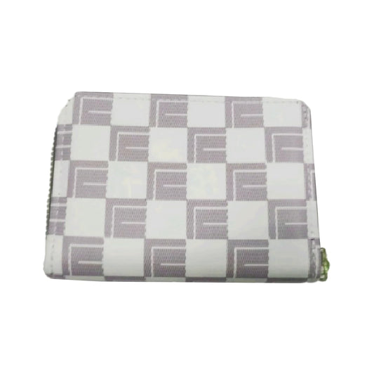 SYGA Women's Fashion Wallet, Double Zipper with Card Slots and Coin Pouch(Gridding White)