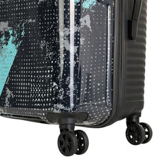 Kamiliant by American Tourister ATHER | Printed Trolley Bag Set of 3 (55+68+79 cms) for Travel|Hard Case Polypropylene (PP) Suitcase|360° 8-Wheel Spinner Luggage Trolley|Combination Lock | Black