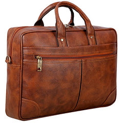 Hard Craft Vegan Leather Office Laptop Messenger and Shoulder Side Sling Hand Bag For Men Corporate Executive Briefcase Bag For Man Supports Laptop Upto 15.6 inches