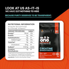 AS-IT-IS One Creatine Monohydrate - 100g Unflavoured I Micronised