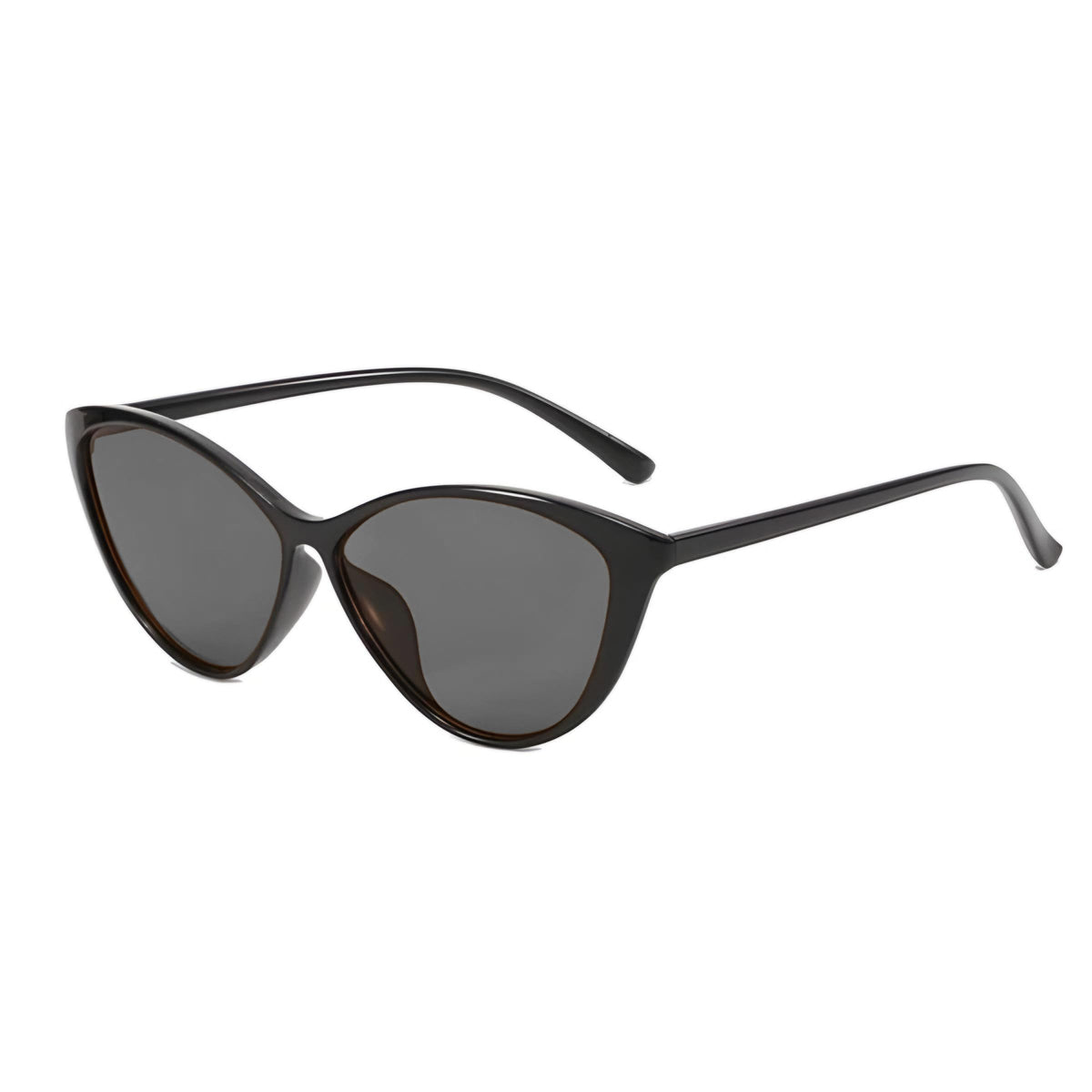 SYGA Style Cat-Eye Ultra-Light Sunglasses Anti-UV Big Face Myopia Sunglasses (Black)