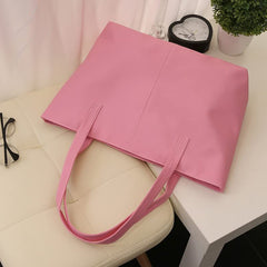 MOMISY Women's Polyester Large Capacity Shoulder Tote Handbag with Top Handle & Multi-Pockets-Pink