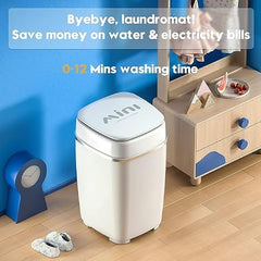 HOMEAPPY Mini Top Loading Washing Machine || Steel Drum Portable Washing Machine with Anti Bacterial Function of Blue UV Light Rotary Controller for Compact Laundry || Washing Underwear Baby Clothes