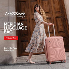 LAttitude By Provogue Meridian Set of 2 Trolley Bags Cabin + Medium Polypropylene Hard Suitcase, 8 Spinner Wheels, 2-Pocket Convipack, Recessed Number Lock for Men & Women Ghost Grey/Limestone Grey