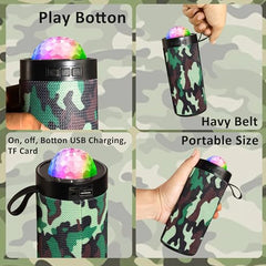PerfX M21VP Portable Bluetooth Speaker 10W – Thunder Bass, Inbuilt Disco Lights, Wireless Speaker for Party & Outdoor (Disco Light 10 W Bluetooth Speaker, Green)