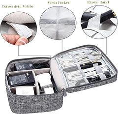 House of Quirk Electronics Accessories Organizer Bag, Universal Carry Travel Gadget Bag for Cables, Plug and More, Perfect Size Fits for Pad Phone Charger Hard Disk (Sky Blue)