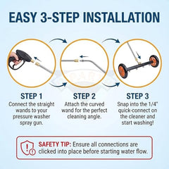 Viparth 16 Inch Dual-Function Undercarriage Pressure Washer | Underbody Car Wash, Bus | with 2 Piece Extension Wand | 4000 PSI | with 4 Spray Nozzle