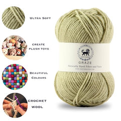 Nestnhaven Acrowools Graze Hand Knitting and Crochet Yarn. Pack of 1 Ball - 100gms. Shade no - NNHG001 (Berry Purple)