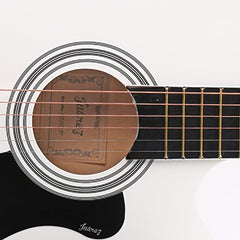 Juârez Acoustic Guitar Kit, JRZ38C/BK 38 Inch Cutaway, 038C with Bag, Strings, Pick and Strap, Black
