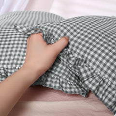 Sleepy Threads Pink Pillow Covers - Set of 2 | 27 x 18 Inch | Rectangular Checkered 220 TC Pillow Cases | Soft & Breathable with Envelope Closure | Throw Pillow Case for Sofa, Living Room, Bedroom