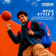 American Tourister Nexa Style 01 | 36L Backpack | Casual Bag | 3 Compartments | School & College Backpack for Men and Women | Olive | 1 Yr Global Warranty