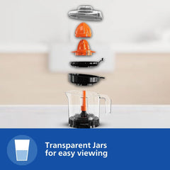 PHILIPS Citrus Press Juicer HR2788/00, Black & Transparent, Medium