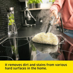KARCHER SC 2 EasyFix Steam Cleaner, 1500W, 3.2 Bar Pressure, 1200L Steam/L Water, Chemical Free Cleaning, Removes 99.99% Viruses & Bacteria, EasyFix Floor Kit, Ideal for Home Use, German Tech, White