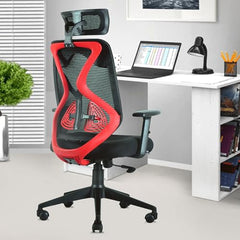 ASTRIDE Ergofit ISI Certified Ergonomic Office Chair for Work | 2D Headrest, Adjustable Arms & Lumbar Support | Single Lock Mechanism DIY [Grey-White]